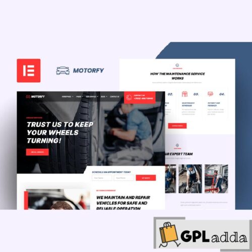 Motorfy - Car Service & Maintenance Elementor Pro Template Kit