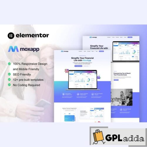 MoxApp - Mobile App & Fintech Startup Elementor Pro Template Kit