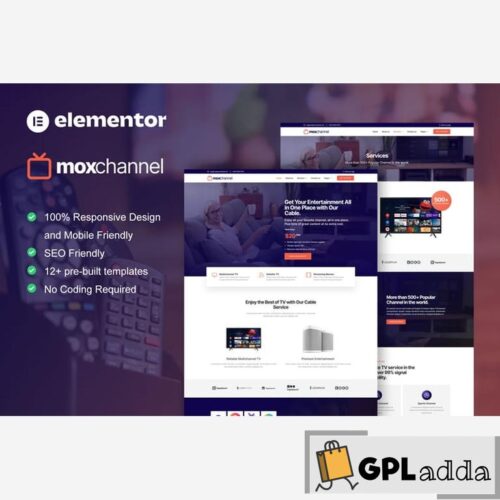 MoxChannel - TV Channel Service Elementor Template Kit