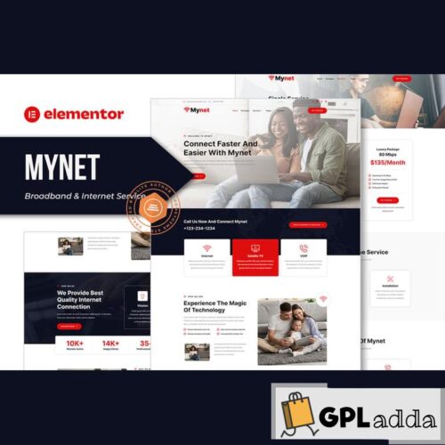 Mynet - Broadband & Internet Service Provider Elementor Template Kit