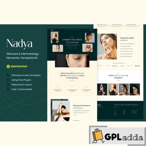 Nadya - Skincare & Dermatology Elementor Template Kit