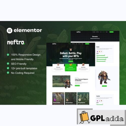 Neftro - Game NFT Elementor Template Kit