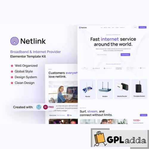 Netlink - Broadband & Internet Provider Elementor Template Kit