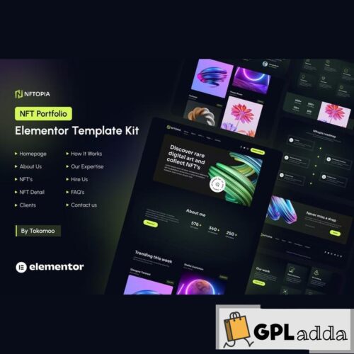 Nftopia - NFT Portfolio Elementor Pro Template Kit