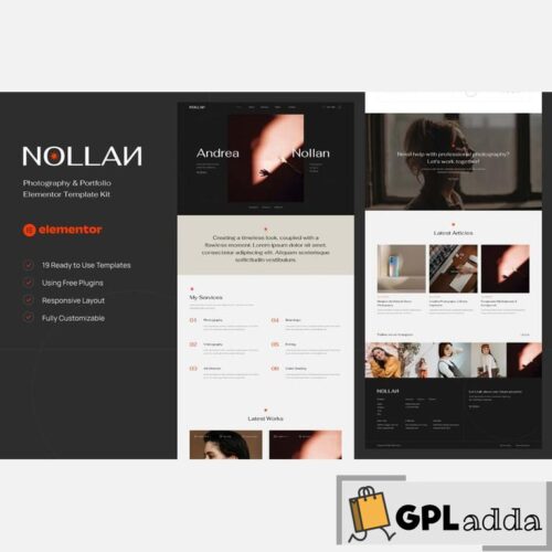 Nollan - Photography & Portfolio Elementor Template Kit