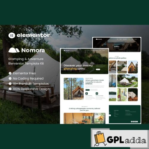 Nomora - Glamping & Adventure Elementor Template Kit