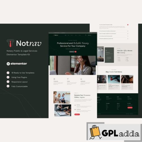 Notrav - Notary Public & Legal Services Elementor Template Kit