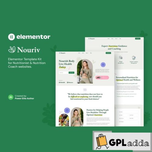 Nouriv - Nutrition Coach & Nutritionist Elementor Template Kit