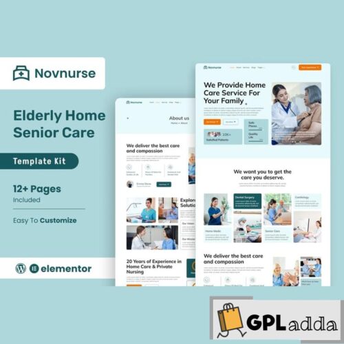 Novnurse - Elderly & Senior Care Services Elementor Template Kit