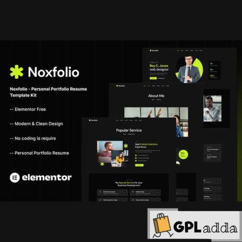 Noxfolio - Personal Portfolio Resume Elementor Template Kit