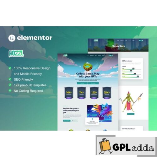 Nozzle - Game NFT Elementor Pro Template Kit