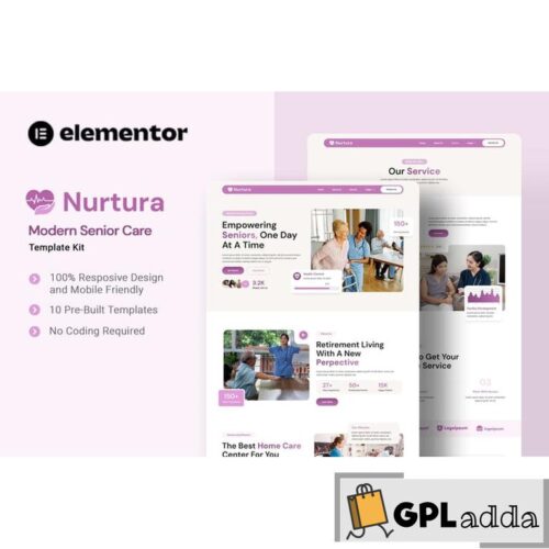 Nurtura - Modern Senior Care Elementor Template Kit