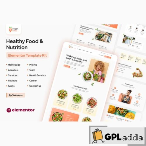 Nutri Food - Healthy Food & Nutrition Elementor Pro Template Kit