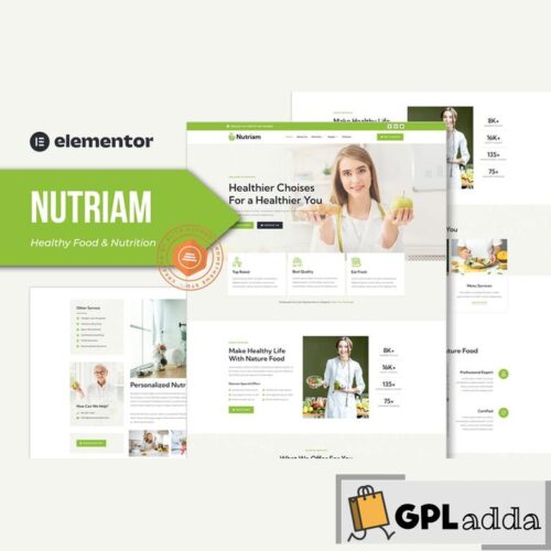 Nutriam - Healthy Food & Nutrition Service Elementor Template Kit