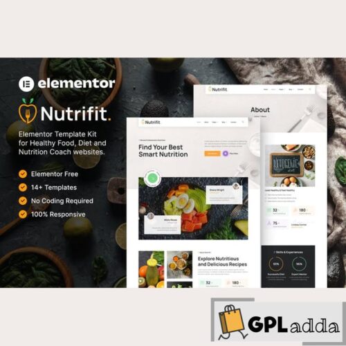 Nutrifit - Healthy Food & Nutrition Coach Elementor Template Kit