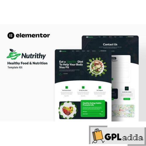 Nutrithy - Healthy Food & Nutrition Elementor Template Kit