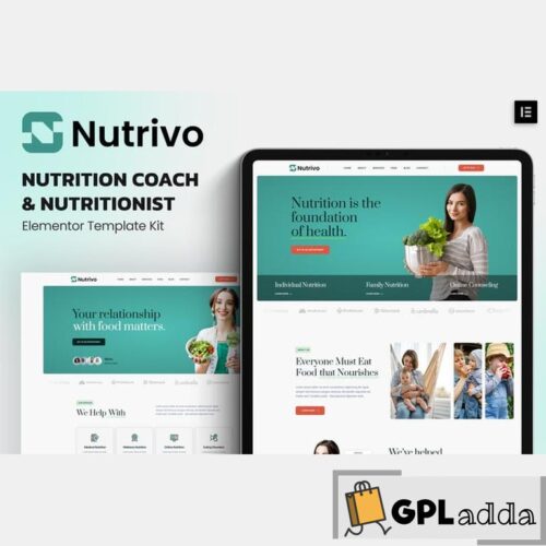 Nutrivo - Nutrition Coach & Nutritionist Elementor Template Kit