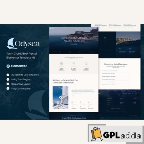 Odysea - Yacht Club & Boat Rental Elementor Template Kit