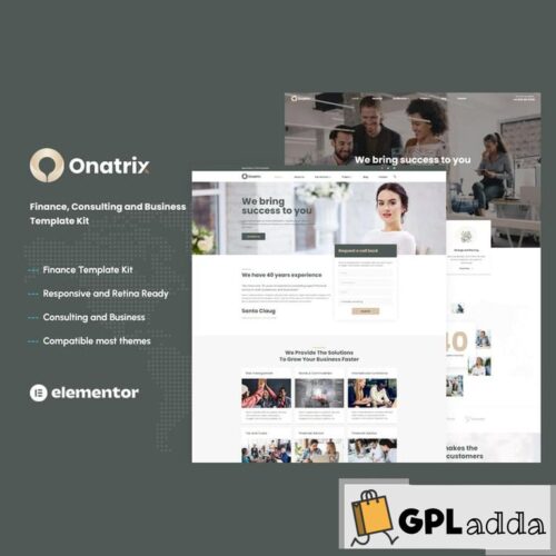 Onatrix - Finance Consulting & Business Elementor Template Kit