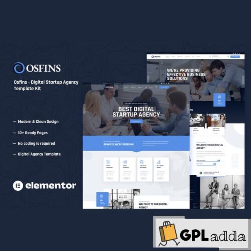 Osfins - Digital Startup Agency Elementor Template Kit