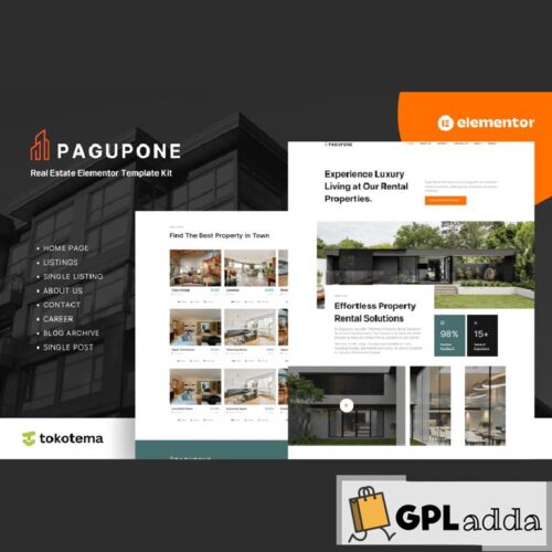 Pagupone - Real Estate Agency & Listing Elementor Template Kits