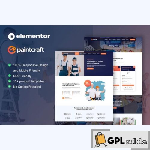 PaintCraft - Painting & Wallpapering Service Elementor Template Kit