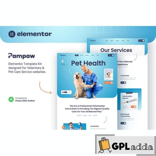 Pampaw - Veterinary & Pet Care Services Elementor Template Kit