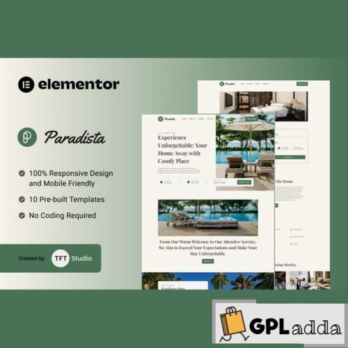 Paradista - Luxurious Accommodation Elementor Template Kit