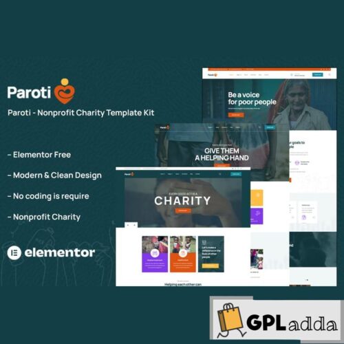 Paroti - Non Profit Charity Elementor Template Kit