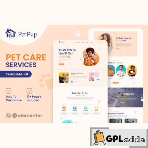 PetPup - Pet Care Services Elementor Template Kit