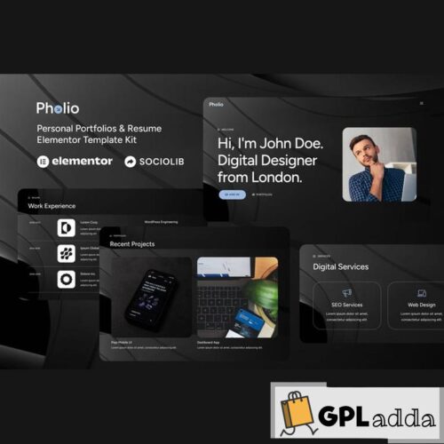 Pholio - Personal Portfolios & Resume Elementor Template Kit