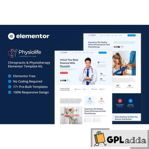 Physiolife - Chiropractic & Physiotherapy Elementor Template Kit