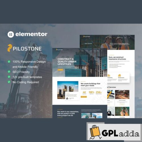 Pilostone - Construction & Building Service Elementor Template Kit