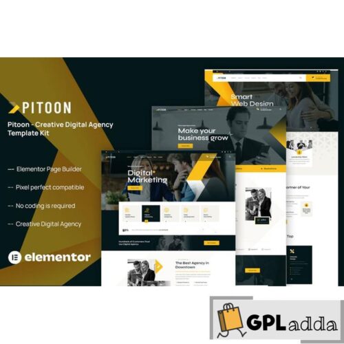 Pitoon - Creative Digital Agency Elementor Template Kit