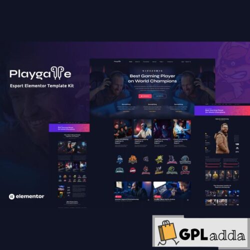 Playgame - Esports Elementor Template Kit