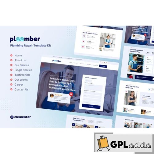 Ploomber - Plumbing Repair Elementor Template Kit