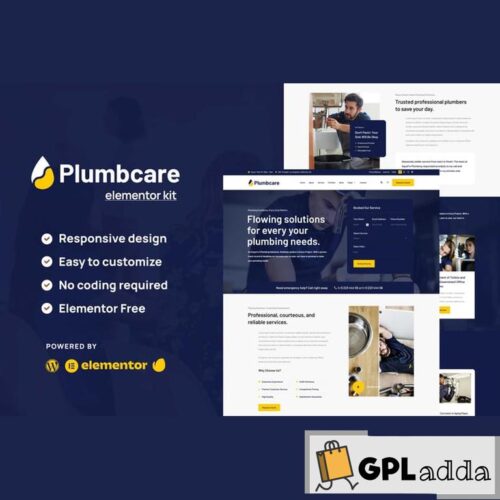 PlumbCare - Plumbing Service Elementor Template Kit