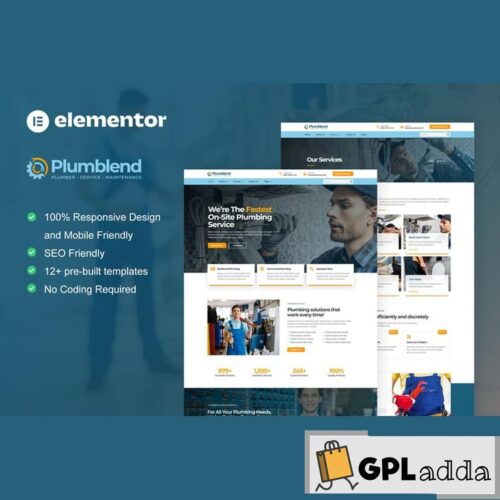 Plumbend - Plumbing Service Elementor Template Kit