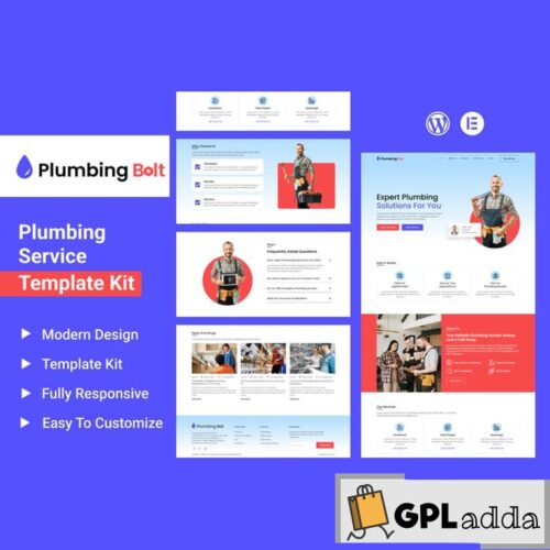 Plumbing Bolt - Plumbing Services Elementor Template Kit