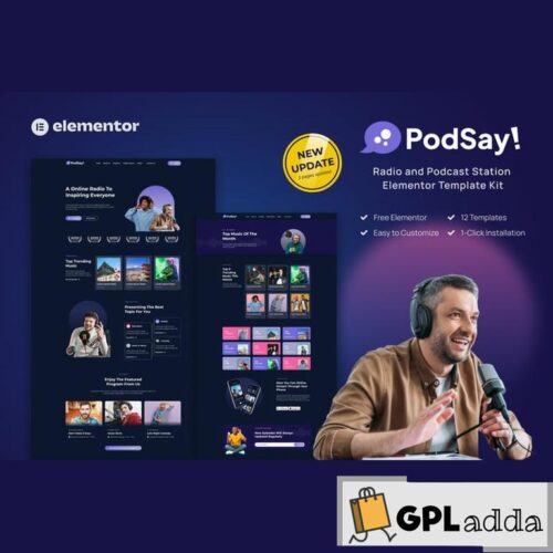 PodSay - Radio & Podcast Station Elementor Template Kit