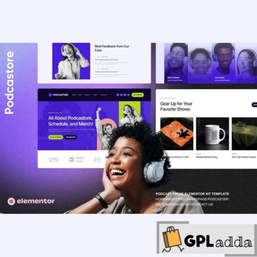 Podcastore - Podcast & Merch Store Elementor Kit