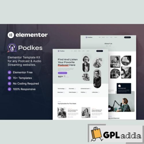 Podkes - Podcast & Audio Streaming Elementor Template Kit