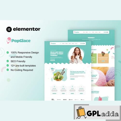 PopGlace - Ice Cream Shop Elementor Template Kit