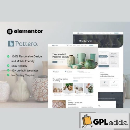 Pottero - Pottery & Ceramics Studio Elementor Template Kit