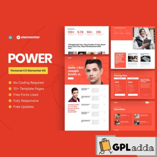 Power - Personal CV Elementor Pro Template Kit