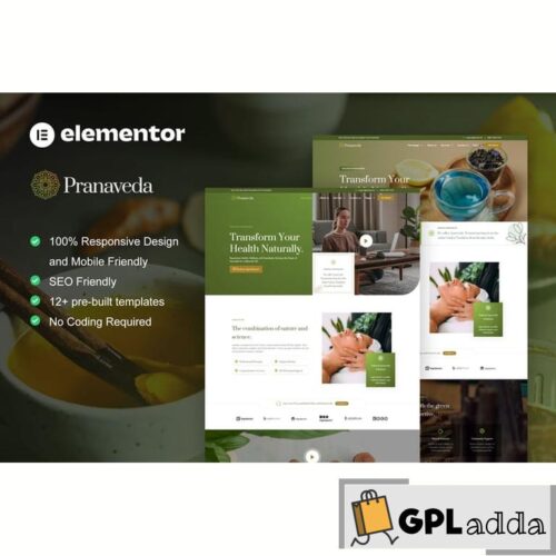 PranaVeda - Ayurveda Treatment & Spa Elementor Pro Template Kit