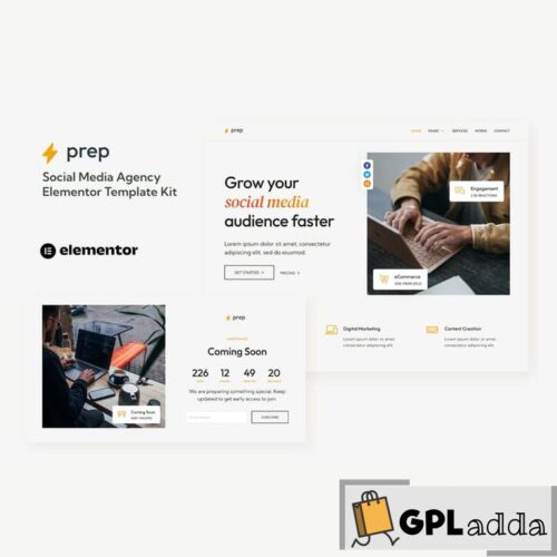 Prep - Social Media Agency Elementor Template Kit