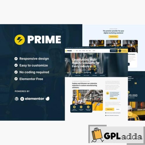 Prime - Industrial & Manufacturing Elementor Template Kit