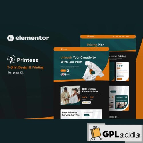 Printees - T-Shirt Design & Printing Elementor Template Kit