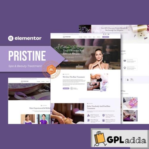 Pristine - Spa & Beauty Treatment Elementor Template Kit